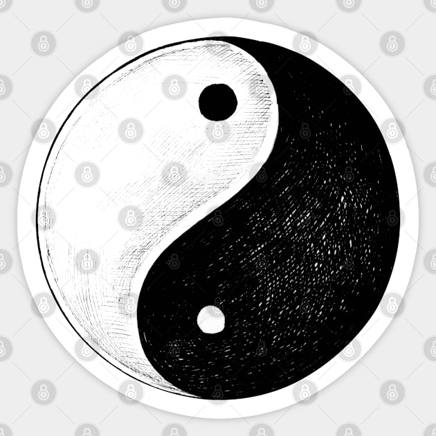 Yin Yang Sticker by Mako Design 